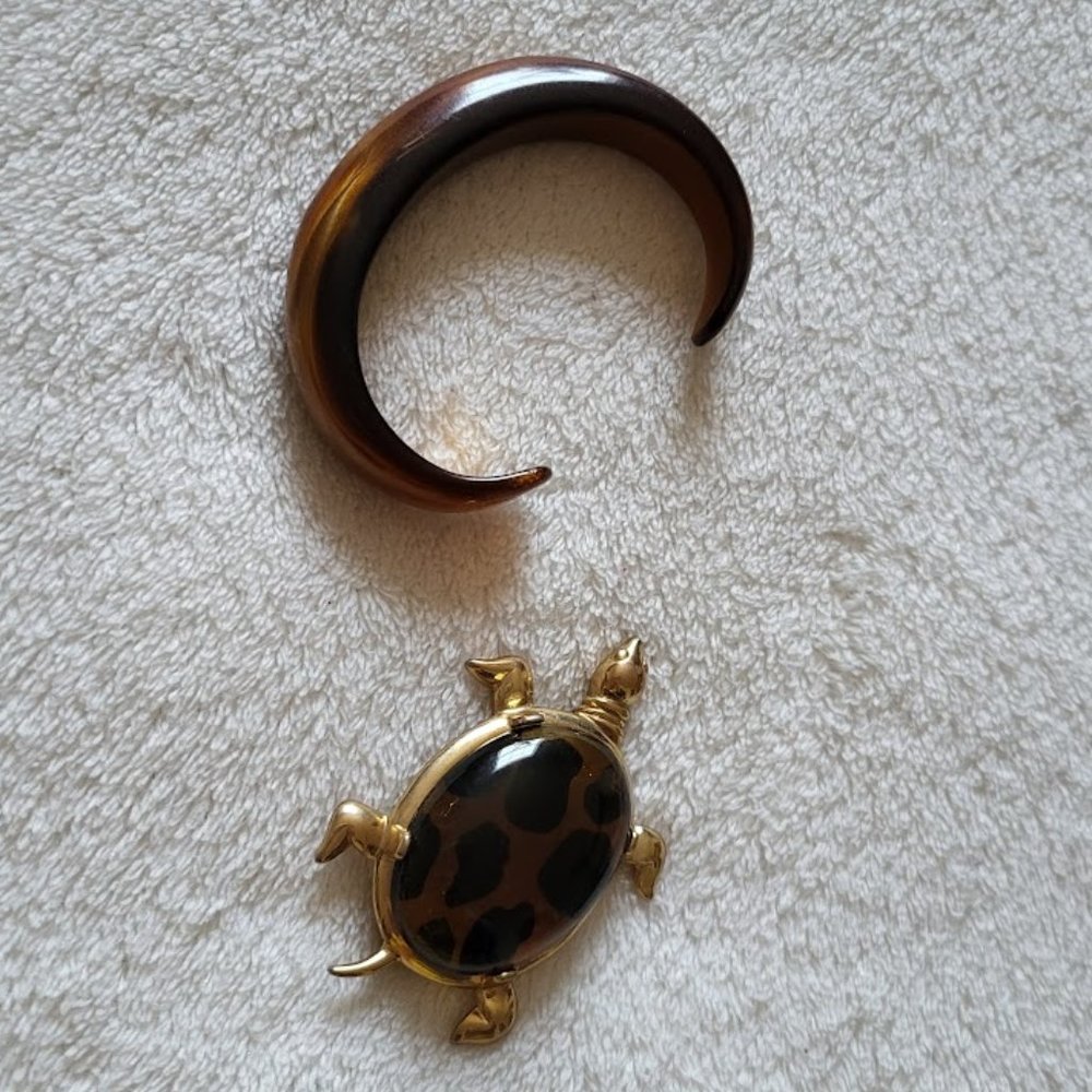 2 pieces Tortoiseshell/Turtle jewelry EUC